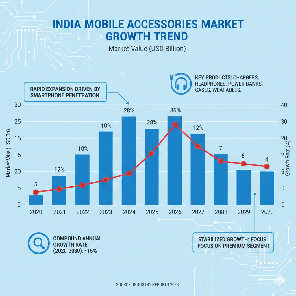 India mobile accessories market growth forecast chart (2026–2030).png
